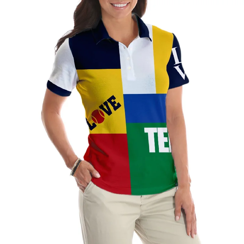 Color-Blocked Tennis Shirt Short Sleeve Women Polo Shirt Coolspod