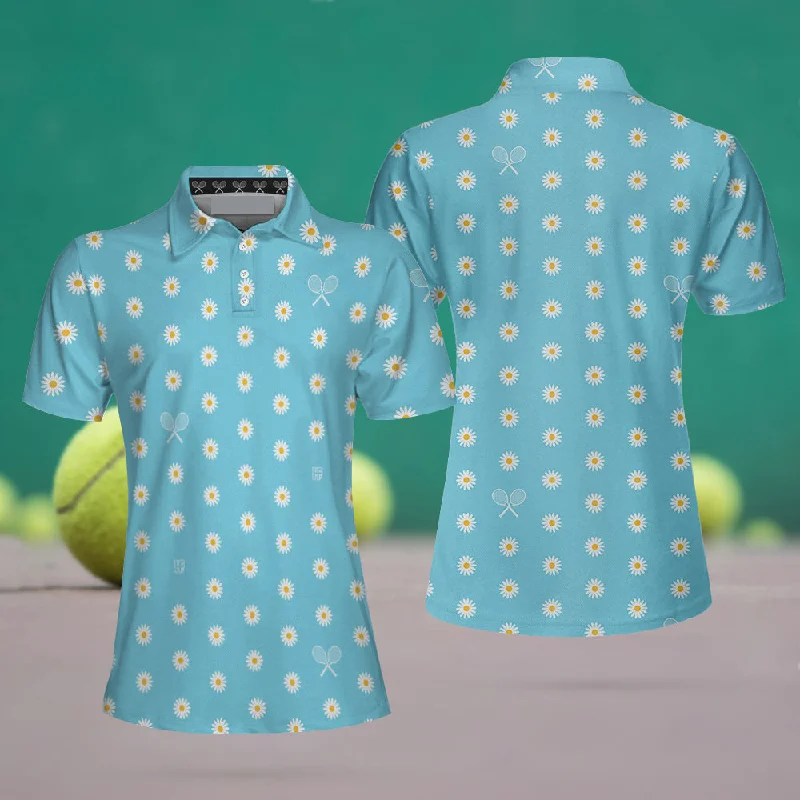 Daisy Tennis Shirt Short Sleeve Women Polo Shirt, Tennis Polo Shirt