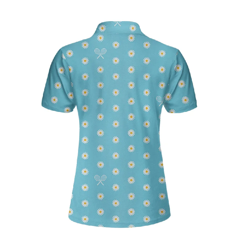 Daisy Tennis Shirt Short Sleeve Women Polo Shirt, Tennis Polo Shirt