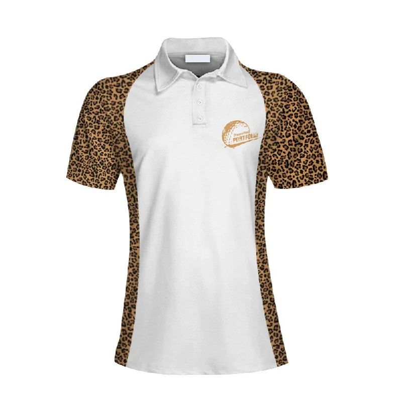 Diversified Portfolio Leopard Pattern Golf Sleeve Women Polo Shirt, Idea Gift for Golf Lovers