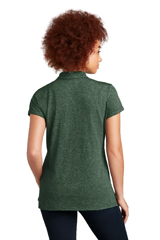 New Era Womens Slub Twist Short Sleeve Polo Shirt - Dark Green Twist