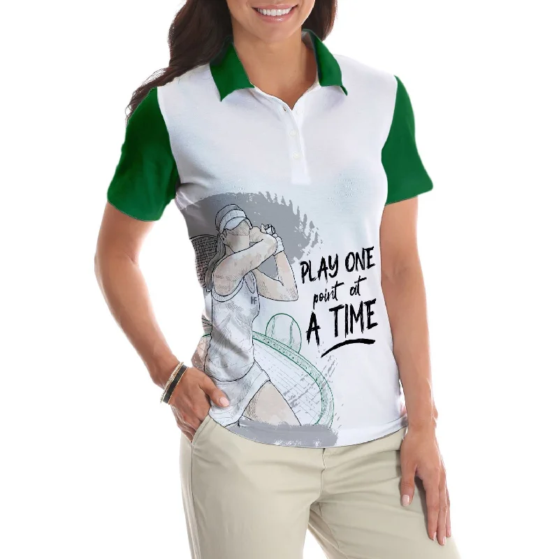 Play One Point At A Time Tennis Shirt Short Sleeve Women Polo Shirt Coolspod