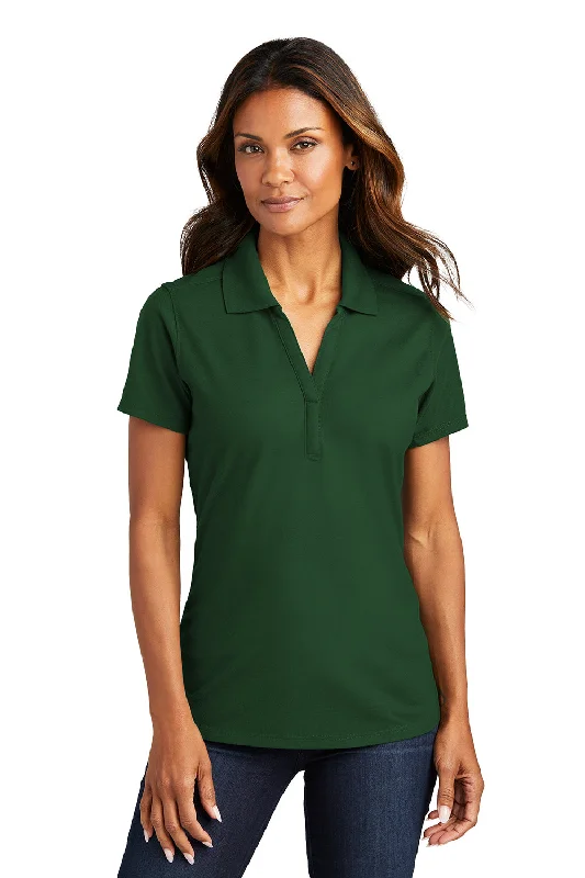 Port Authority Womens EZPerformance Moisture Wicking Short Sleeve Polo Shirt - Deep Forest Green