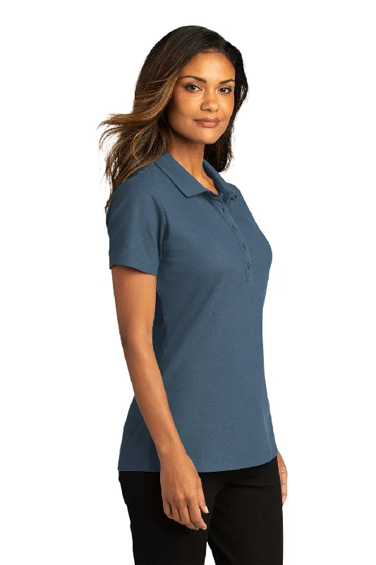 Port Authority Womens React SuperPro Snag Resistant Short Sleeve Polo Shirt - Regatta Blue