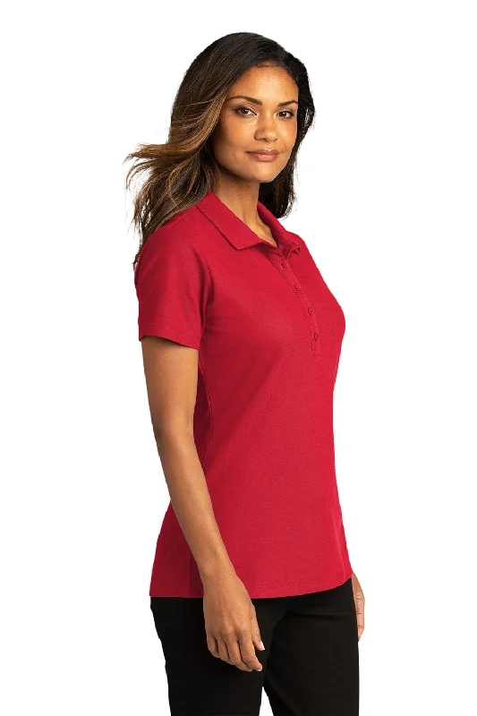 Port Authority Womens React SuperPro Snag Resistant Short Sleeve Polo Shirt - Rich Red