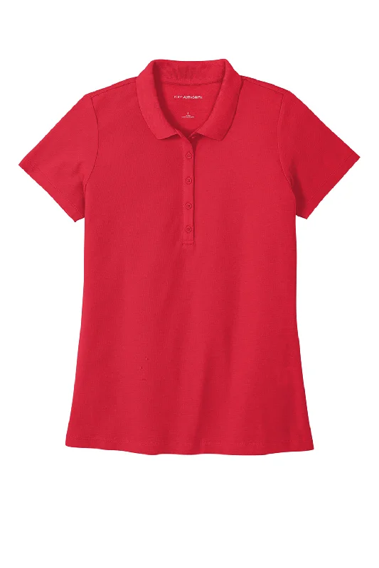 Port Authority Womens React SuperPro Snag Resistant Short Sleeve Polo Shirt - Rich Red