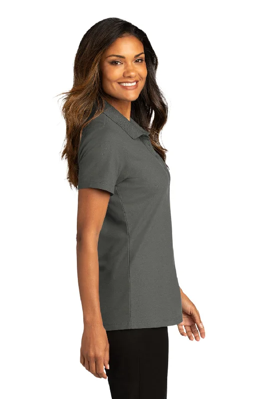 Port Authority Womens React SuperPro Snag Resistant Short Sleeve Polo Shirt - Storm Grey