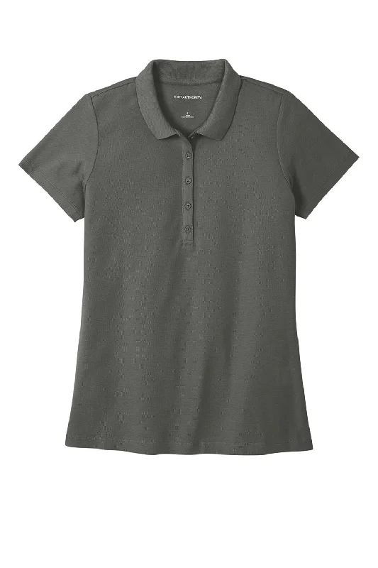 Port Authority Womens React SuperPro Snag Resistant Short Sleeve Polo Shirt - Storm Grey