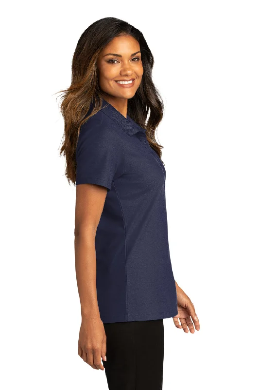 Port Authority Womens React SuperPro Snag Resistant Short Sleeve Polo Shirt - True Navy Blue