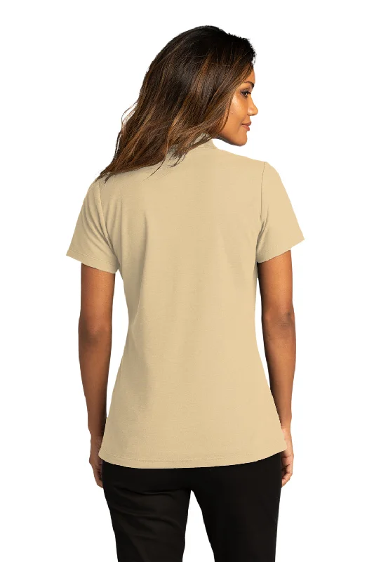 Port Authority Womens React SuperPro Snag Resistant Short Sleeve Polo Shirt - Wheat - Closeout