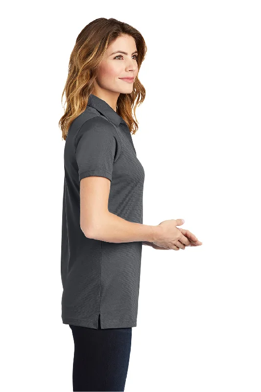 Sport-Tek Womens Active Mesh Moisture Wicking Short Sleeve Polo Shirt - Iron Grey