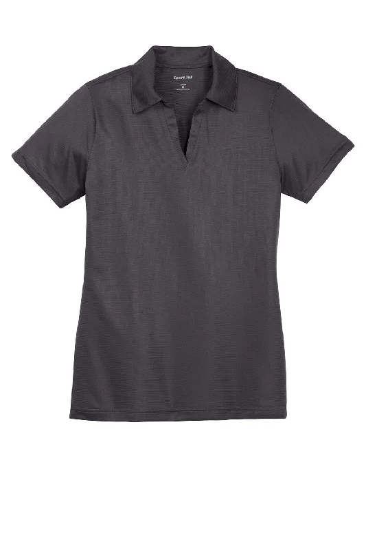 Sport-Tek Womens Active Mesh Moisture Wicking Short Sleeve Polo Shirt - Iron Grey