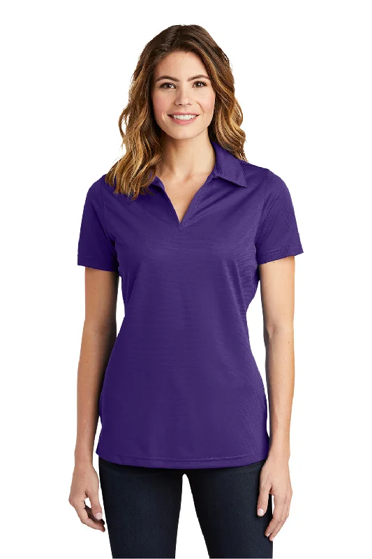 Sport-Tek Womens Active Mesh Moisture Wicking Short Sleeve Polo Shirt - Purple