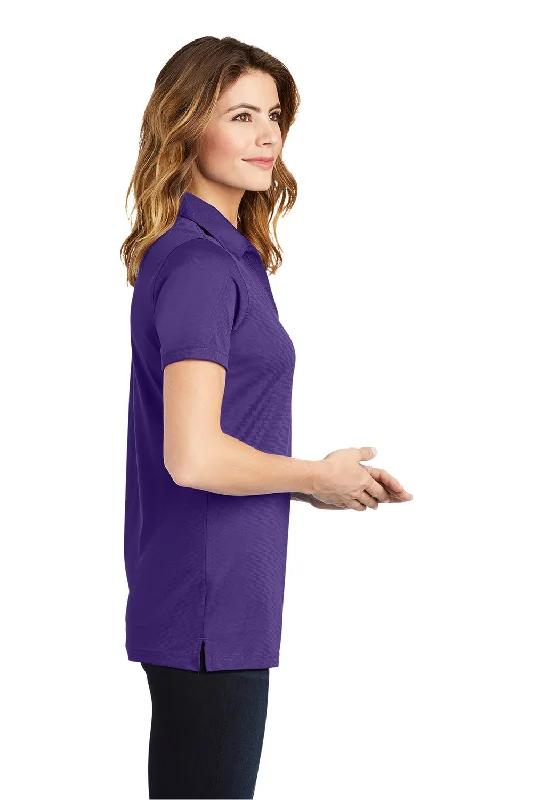 Sport-Tek Womens Active Mesh Moisture Wicking Short Sleeve Polo Shirt - Purple