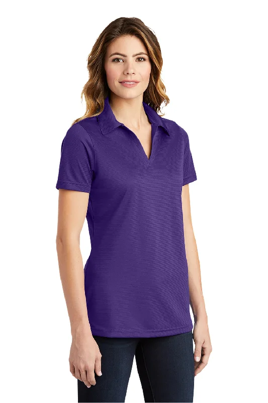 Sport-Tek Womens Active Mesh Moisture Wicking Short Sleeve Polo Shirt - Purple