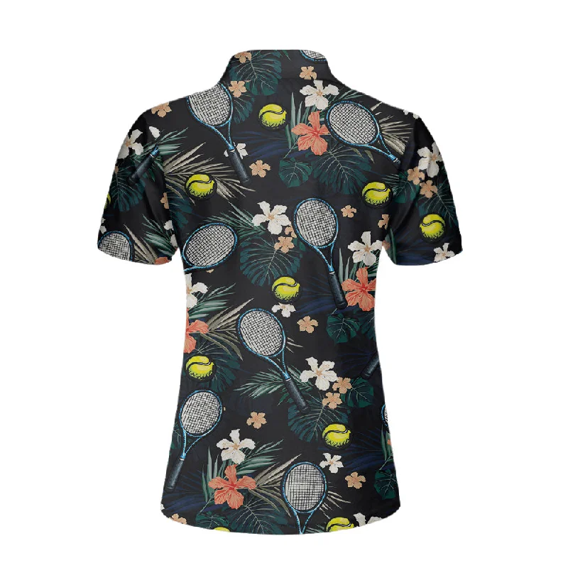 Tropical Floral Tennis Shirt For Women Short Sleeve Women Polo Shirt Coolspod